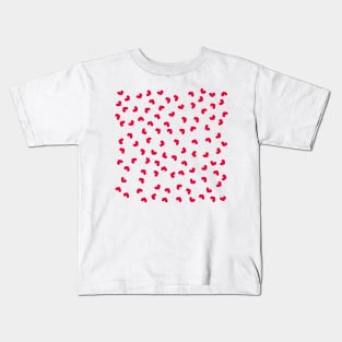 Pink Hearts Pattern Kids T-Shirt